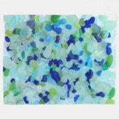 Zee glas, strandglas kobalt blauw aqua groen fleece deken (Voorkant (Horizontaal))