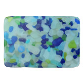 Zee glas, strandglas kobalt blauw, groen, aqua badmat (Voorkant)