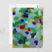 Zee glas, strandglas, kunstfoto amusement briefkaart (Voorkant / Achterkant)