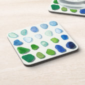 Zee glas, strandglas onderzetter (Linkerzijde)