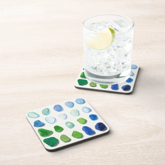 Zee glas, strandglas onderzetter (Rechterzijde)