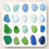 Zee glas, strandglas onderzetter (Voorkant)