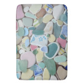 Zee glas, strandglas pastelblauw, groen, aqua badmat (Voorkant Verticaal)