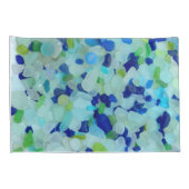 Zee glas, strandpotten kobalt blauw aqua groen kussensloop (Achterkant-Rechts)