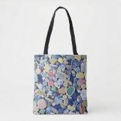Zee glas, strandpotten kobalt blauw tote bag (Voorkant)
