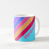 Zee Glas Strepen met Naam Koffiemok (Voorkant rechts)