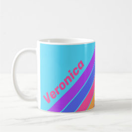 Zee Glas Strepen met Naam Koffiemok