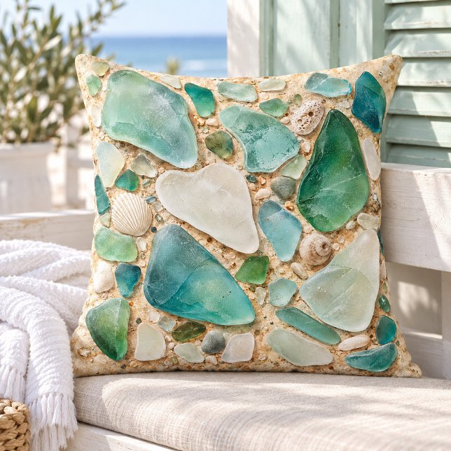 Zee Glas Strooi Kussen (16 inch cotton throw pillow. Same flat printed design both sides. Styled scene; props not included.)