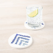 Zee glas - Treeometric - blauw Zandsteen Onderzetter (Zijkant)