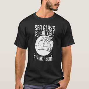 Zee glas voor het verzamelen van doorsnee brilleng t-shirt