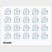 Zee Glas Waterverf Custom Dank u Ronde Sticker (Vel)