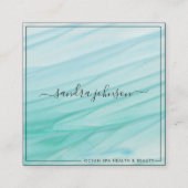 Zee Glaslijm | Ocean Blue Waterverf Business Vierkante Visitekaartje (Voorkant)