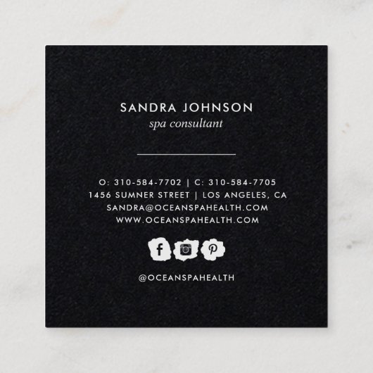 Zee Glaslijm | Ocean Blue Waterverf Business Vierkante Visitekaartje (Achterkant)