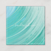 Zee Glaslijm | Ocean Blue Waterverf Business Vierkante Visitekaartje (Voorkant)