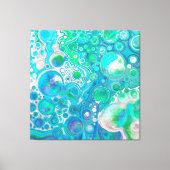 Zee Glass Blue en Green Marble Fluid Art Canvas Afdruk (Voorkant)