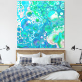 Zee Glass Blue en Green Marble Fluid Art Canvas Afdruk (Insitu (Slaapkamer))