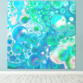 Zee Glass Blue en Green Marble Fluid Art Canvas Afdruk (Insitu (Houten vloer))