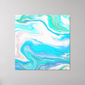 Zee Glass Blue en Green Marble Fluid Art Canvas Afdruk (Voorkant)
