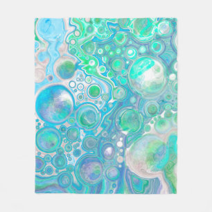 Zee Glass Blue en Green Marble Fluid Art Fleece Deken
