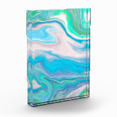 Zee Glass Blue en Green Marble Fluid Art Fotoblokken (Links)