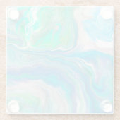 Zee Glass Blue en Green Marble Fluid Art Glazen Onderzetter (Achterkant)