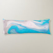 Zee Glass Blue en Green Marble Fluid Art Lichaamskussen (Achterkant)
