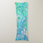 Zee Glass Blue en Green Marble Fluid Art Lichaamskussen (Voorkant Verticaal)