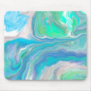 Zee Glass Blue en Green Marble Fluid Art Muismat
