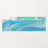 Zee Glass Blue en Green Marble Fluid Art Yogamat (Voorkant (horizontaal))