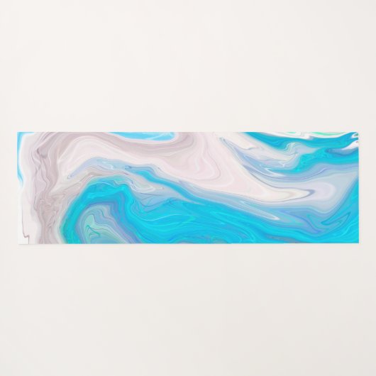 Zee Glass Blue en Green Marble Fluid Art Yogamat (Achterkant (horizontaal))