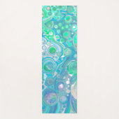 Zee Glass Blue en Green Marble Fluid Art Yogamat (Voorkant)