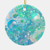 Zee Glass Blue en Groen Pour Painting Effect Keramisch Ornament (Voorkant)