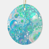 Zee Glass Blue en Groen Pour Painting Effect Keramisch Ornament (Links)