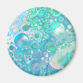 Zee Glass Blue en Groen Pour Painting Effect Magneet (Voorkant)