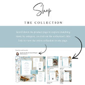 Zee Glass Blue Waterverf Monogrammed Wedding Menu