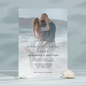 Zee Glass Dusty Blue Couple Photo Beach Weddenscha Kaart
