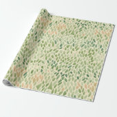 Zee Glass Gift Wrap in Groenen en Ambers Cadeaupapier (Uitgerold)