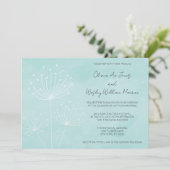 Zee Glass Green Dandelions Wedding Kaart (Staand voorkant)