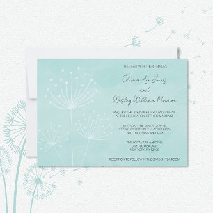 Zee Glass Green Dandelions Wedding Kaart