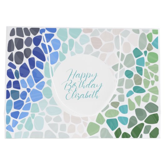 Zee Glass Happy Birthday Gift Bag Groot Cadeauzakje (Achterkant)