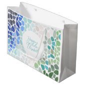 Zee Glass Happy Birthday Gift Bag Groot Cadeauzakje (Voorkant Gekanteld)