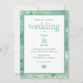 Zee Glass huwelijksuitnodiging Kaart