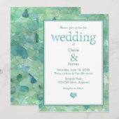 Zee Glass huwelijksuitnodiging Kaart (Voorkant / Achterkant)