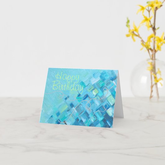 Zee Glass Impressions Verjaardag Kaart (Gele Bloem)