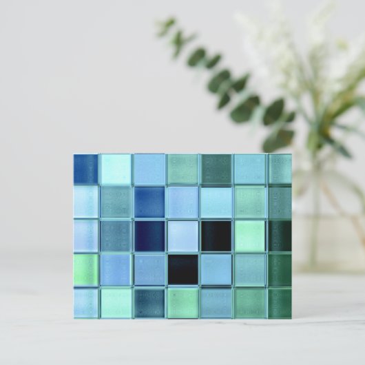 Zee Glass Mosaic Briefkaart ~ aangepast uniek ontw (Staand voorkant)