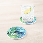 Zee Glass Mosaic Tile Art Zandsteen Onderzetter (Zijkant)