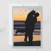 Zee Glass Muzieknoten Foto bruiloft Kaart (Achterkant)