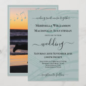 Zee Glass Muzieknoten Foto bruiloft Kaart (Voorkant / Achterkant)