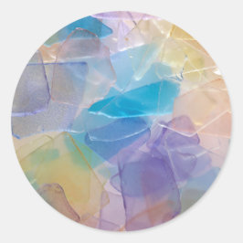 Zee Glass Ocean Beach Bruiloft Ronde Sticker