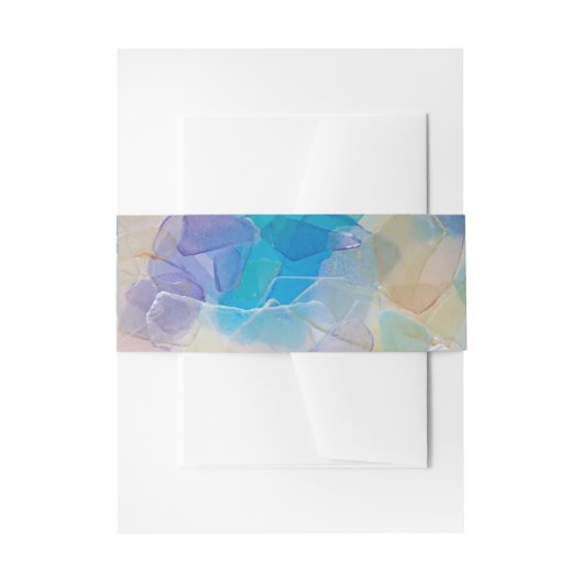 Zee Glass Ocean Beach Bruiloft Uitnodigingen Wikkel (Voorkant Voorbeeld)